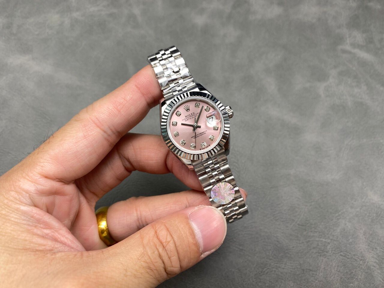Rolex Lady-Datejust Super Clone 28mm Gold Dust – Pink Dial 179174 - gallery