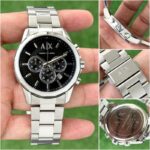 Armani Exchange Chronograph Silver Black Face - gallery