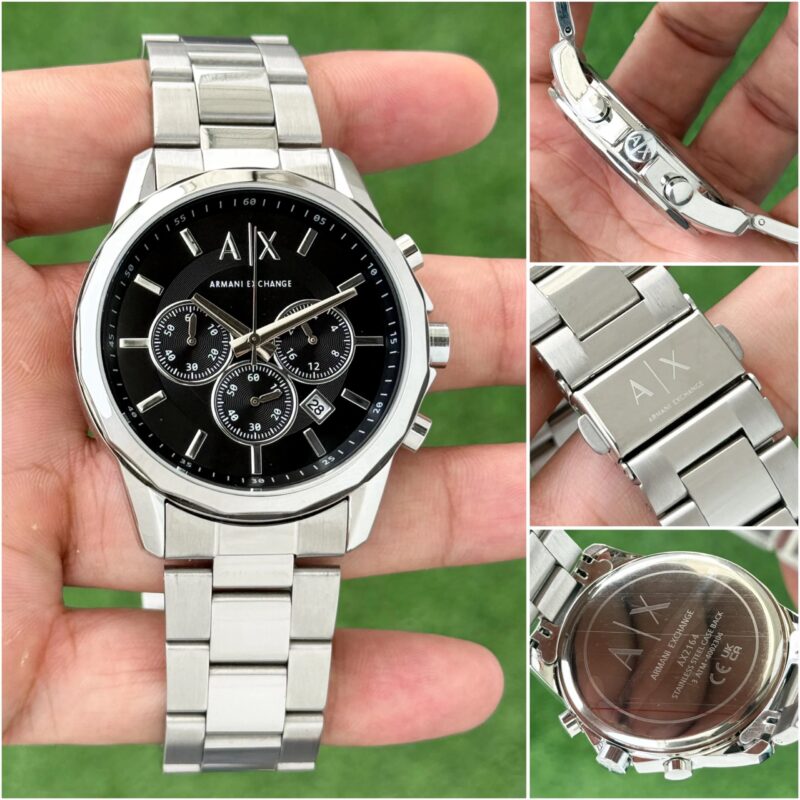 Armani Exchange Chronograph Silver Black Face - gallery