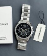 Armani Exchange Chronograph Silver Black Face - gallery