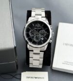 Armani Exchange Chronograph Silver Black Face - gallery