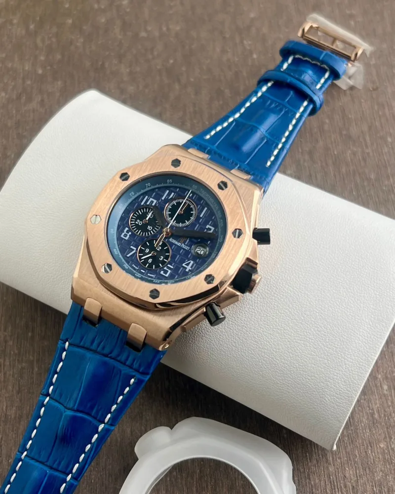 Audemars Piguet Royal Oak Chronograph Blue Chroco Strap - gallery