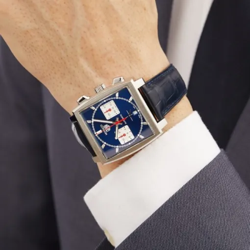 TAG Heuer Monaco Men Automatic Blue Leather Watch CBL2111.FC6453 - gallery