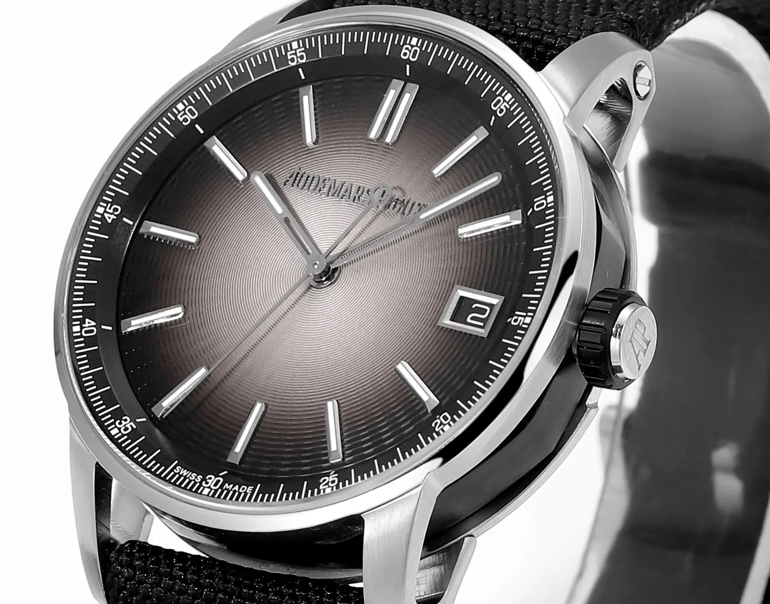 watch Audemars Pigeut CODE 11.59 Smoke Grey Dial Stainless Steel Case Black Fabric Strap Automatic Watch 41mm - gallery
