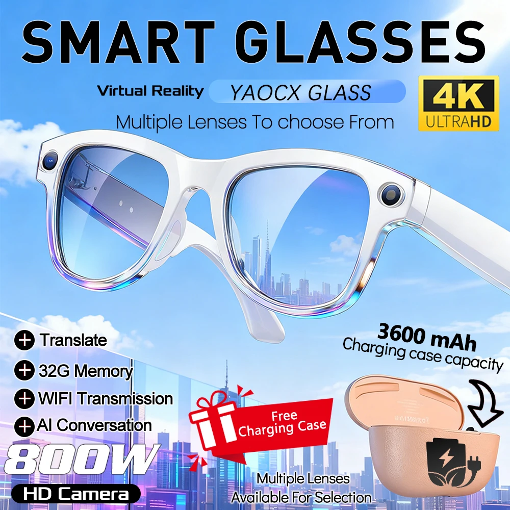 5 Surprising Benefits of Using New Intelligent AI Glasses 800W Pixel Camera Video Recording AI Voice Translation Music WIFI Transmission BT Call Smart Glasses