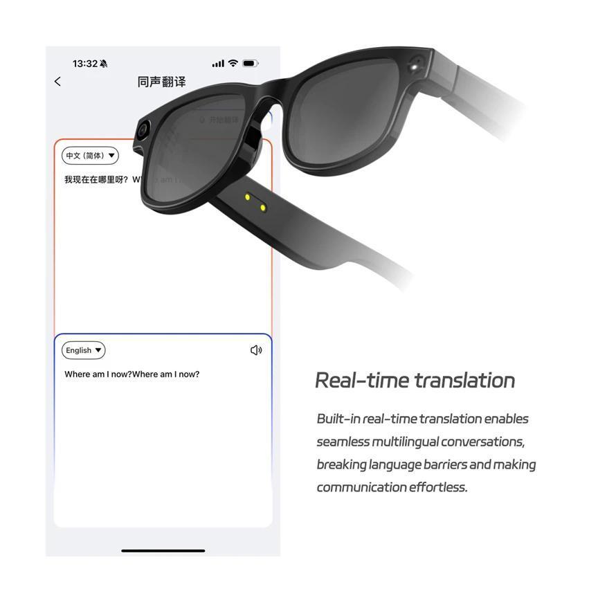 4K HD AI Smart Glasses Chat GPT Video Record Bluetooth Call 260Mah Battery Voice Control Hands-Free for Travel Meeting Class New Adjustable Titanium Wearable With 3 Lens - Image 4