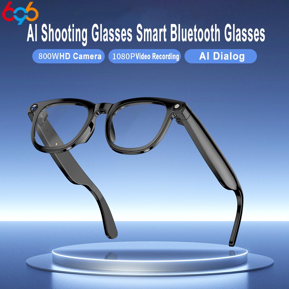 AI Smart Glasses 800W HD Camera Sunglasses Men Women Anti Blue Light The Map Translation Video Call Take Photos UV Protection Wearable Mj