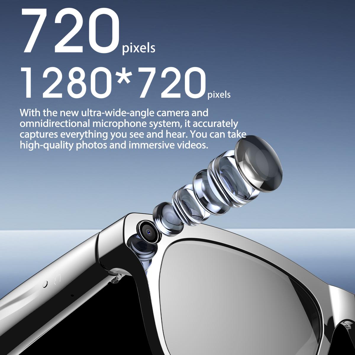 2025 Smart Glasses with HD Camera LED flashlight AI Translation Dialogue 260mAh Large Battery Touch Control Meeting Video Record Wearable - Image 2