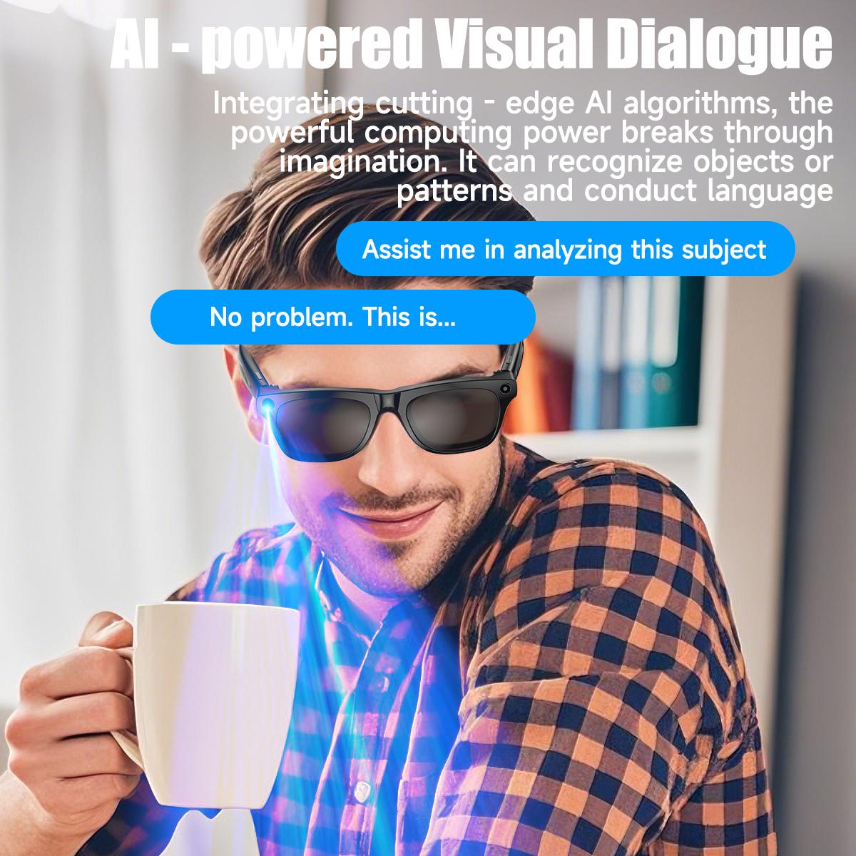 2025 Smart Glasses with HD Camera LED flashlight AI Translation Dialogue 260mAh Large Battery Touch Control Meeting Video Record Wearable - Image 4