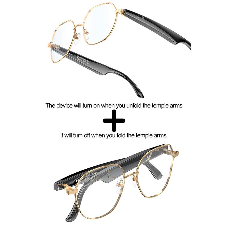 AI Chat Men Women Smart Bluetooth Call Glasses Voice Assistant Real-time Translation Voice Notes Open Ear Music IP65 Waterproof Automatic Magnetic Phone Remote Wearable Anti-Blue Light - Image 5