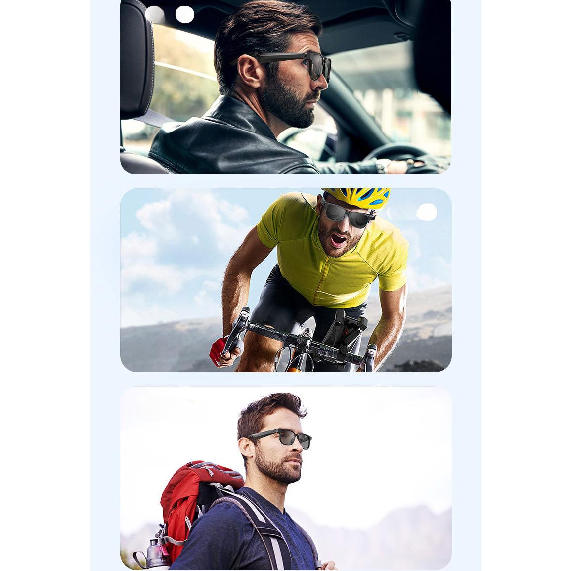 5.1 Bluetooth Smart Glasses Sunglasses UV High-frequency Call Music Bluetooth Audio Glasses Ultra Long Standby Time Wearable Black - Image 5