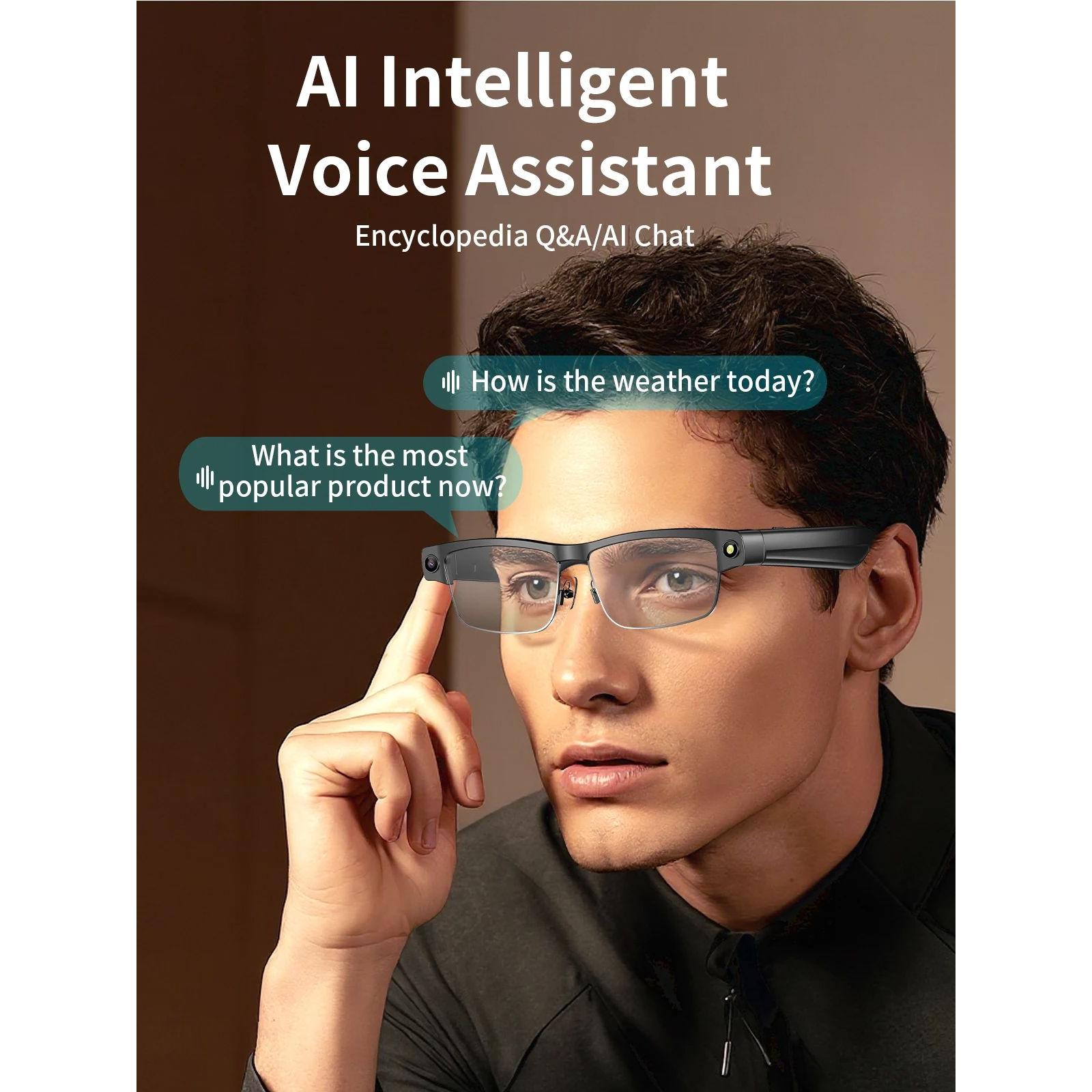 Smart Glasses with HD Camera 1200P Anti-shake Video Record Real-time Translation Object Recognition Bluetooth Call Smart Glasses Android Magnetic Memory Wearable - Image 5