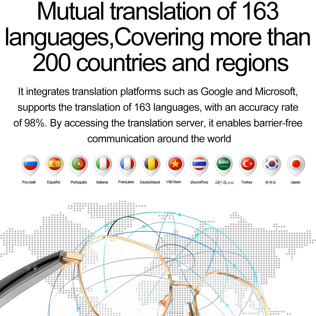 AI Translation Intelligent Blue Tooth Eyewear Call Waterproof Smart Glasses Voice Assistant Anti Blue-Light Spectacles Men Women - Image 2