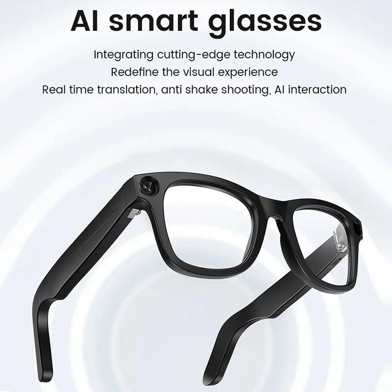 New AI 800W HD Camera Smart Glasses Anti Shake 1080P HD Video Recording Touch Translation Wireless Call Al Voice Smart Glasses Wearable Transparent Lenses