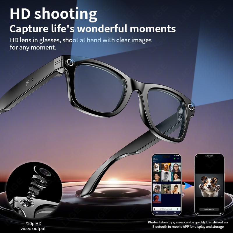 W600 Smart Glasses Bluetooth Camera 5MP Videos/Audio Recording Photo-taking AI Translation IP65 Waterproof Glasses App Control