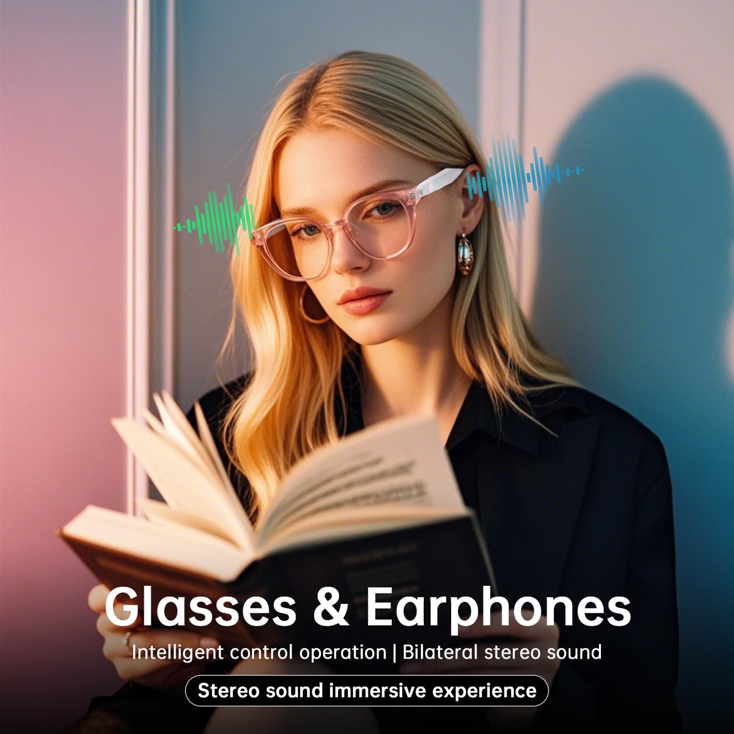 Smart Glasses for Men Women Color-changing Blue Light Lenses Bluetooth 5.3 Audio Intelligent Touch HD Calls HI-FI Sound Quality - Image 2