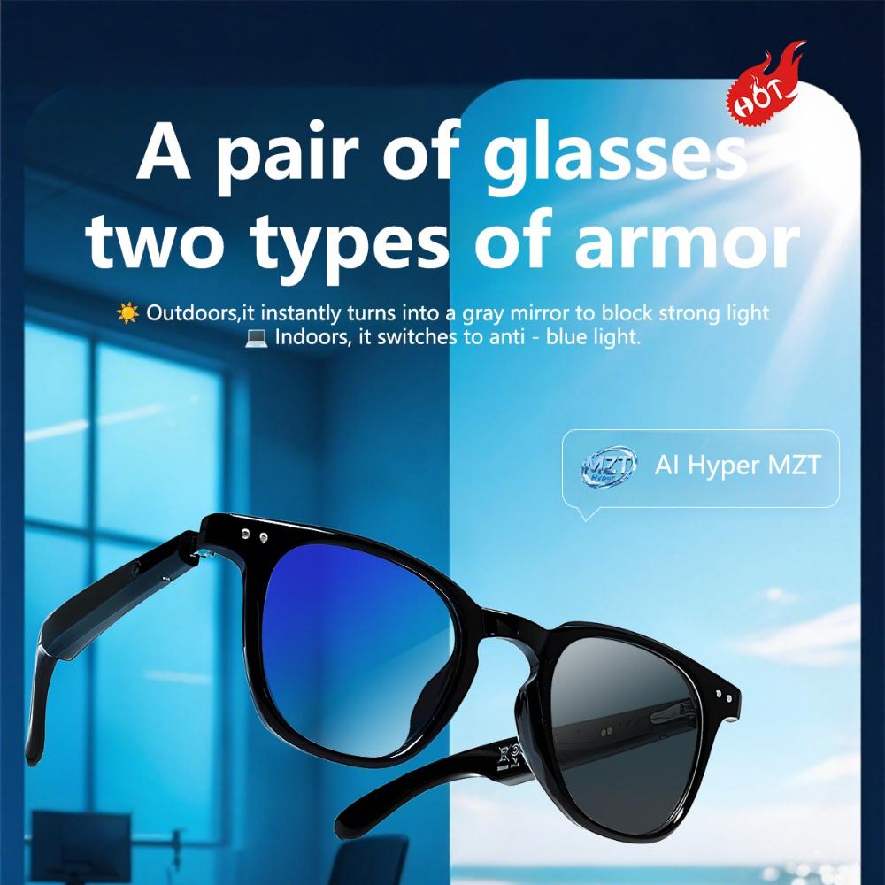 GT-52 smart glasses translation  glassesTranslation Sunglasses Voice Remote Control Music Eyewear Waterproof Eyeglasses - Image 3