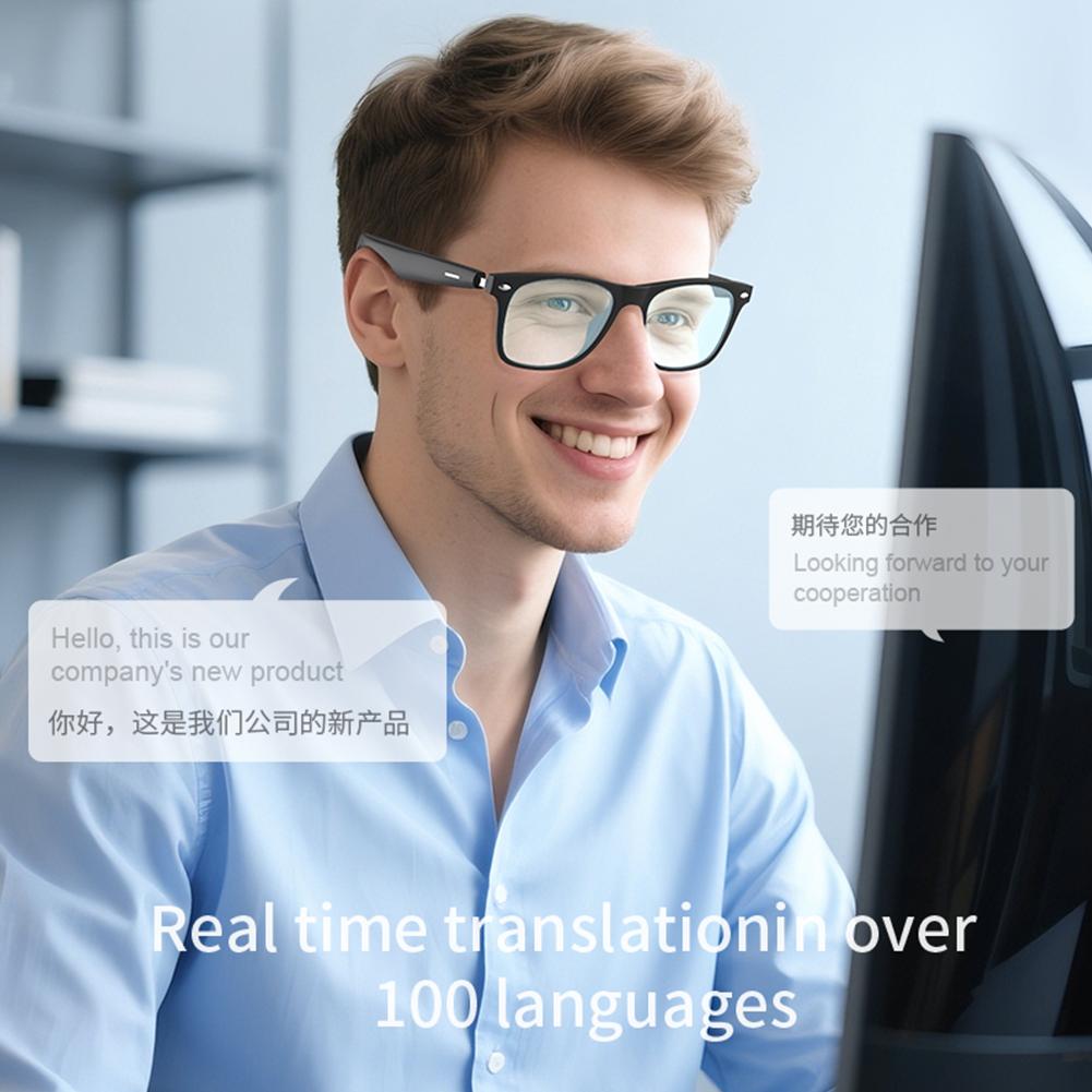 A01 AI Intelligent Translation Glasses 130 Languages Wireless Headset Sunglasses Built-in Mic Speakers Sports Driving Sunglasses - Image 4