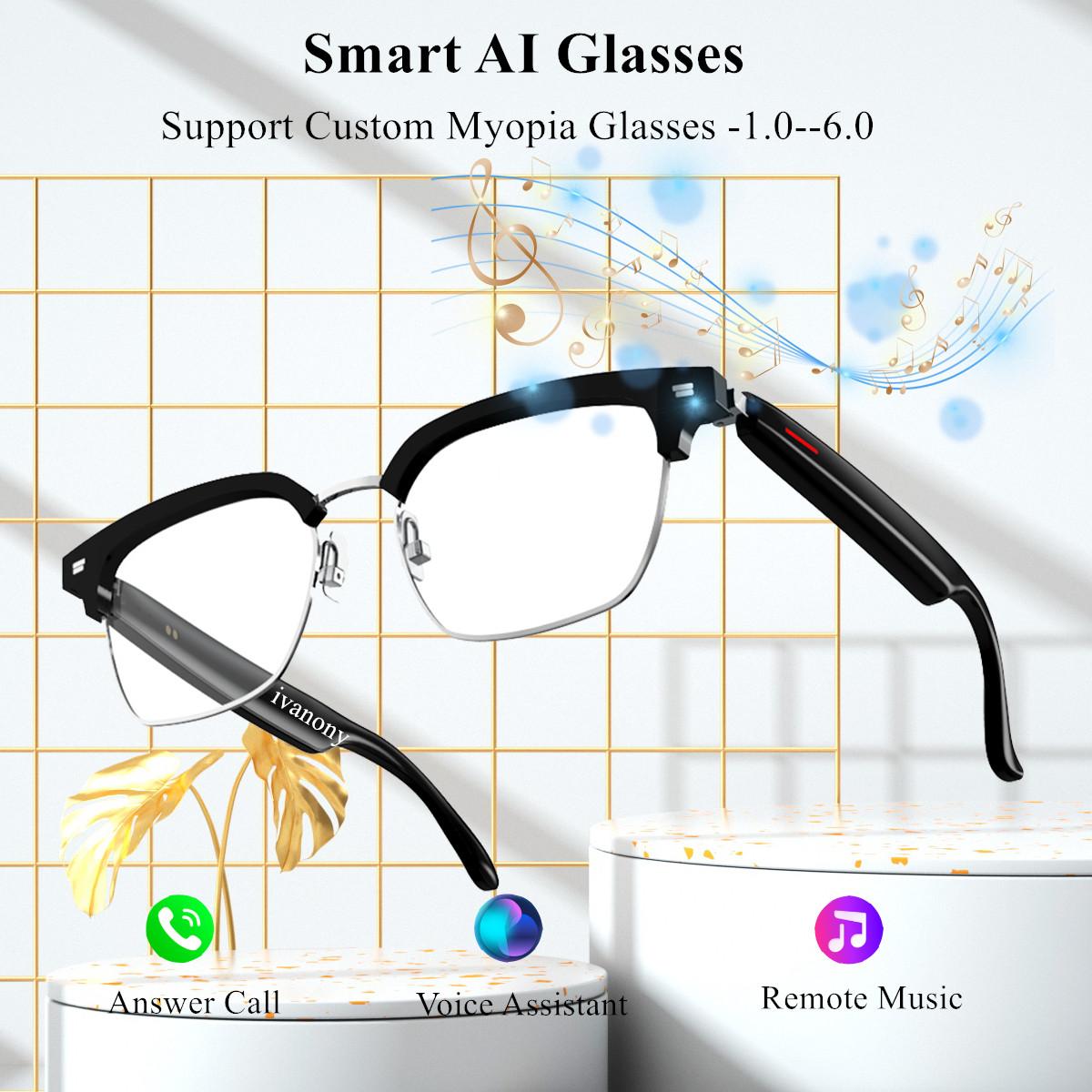 Real User Stories: How AI Smart Glasses Support Custom Myopia Lenese Bluetooth Call Remote Camera Play Song Voice Assistant Smart Prescriptions Glasses Changed Their Lives