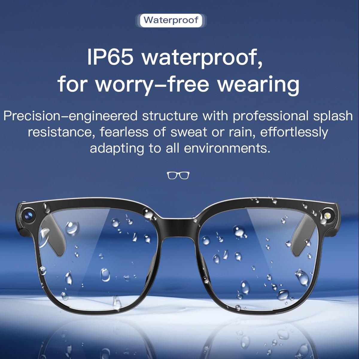 Smart AI glasses with an 8MP camera, video recording, GPT chat, music playback, compatible with headphones and Bluetooth, suitable for both men and women, includes fashionable spare frames, 2025 model