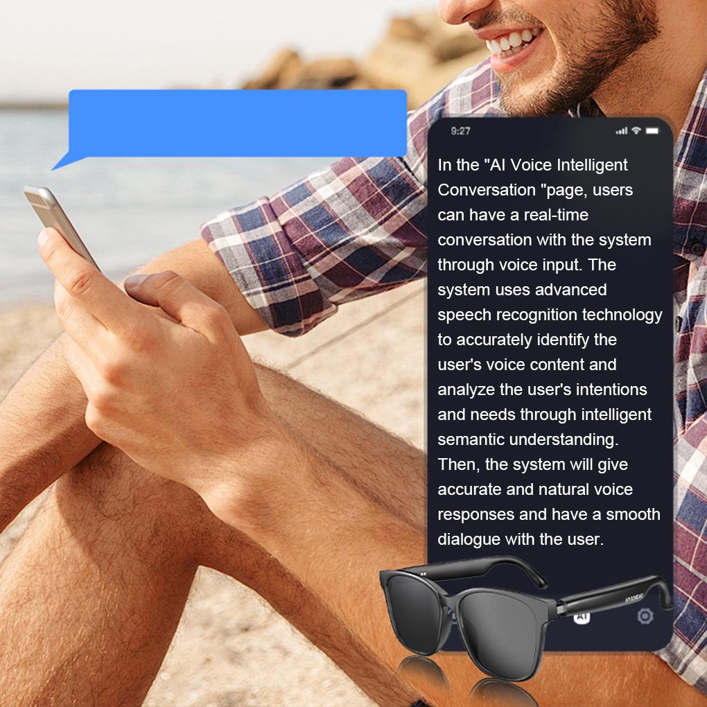 Smart Glasses Translator 144 Languages Real-time Translation  Translation Bluetooth AI Translator Glasses Built-in Mic Speakers