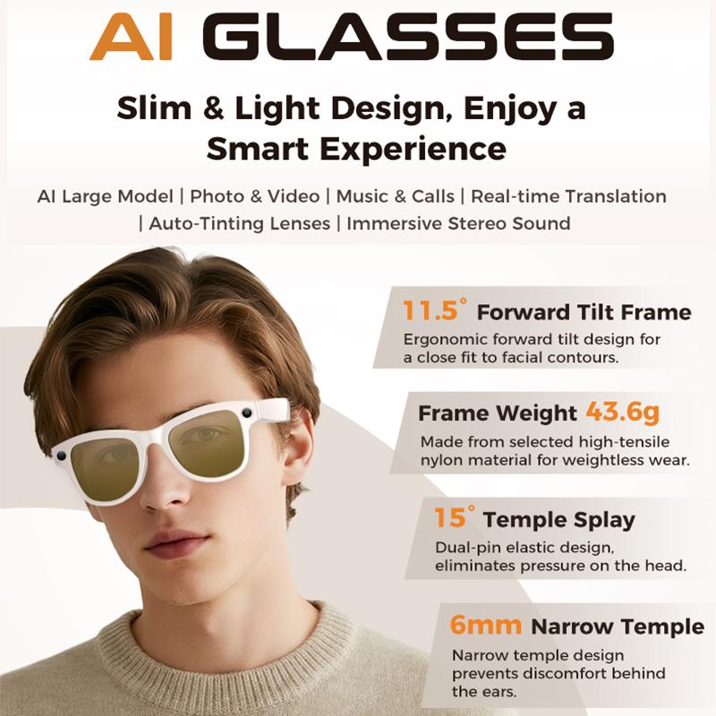 Discover the Revolutionary Features of Smart Glasses, New for 2026, with Video Recording Camera, AI Photo Recognition, Bluetooth Calling, Voice Translation, Sunglasses, For Men and Women