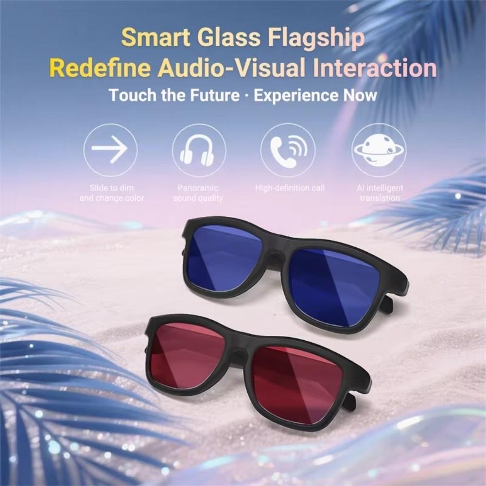 AI Intelligent Translation Smart Bluetooth Sunglasses Bluetooth Call Color-changing Control Lenses AI Smart Glasses