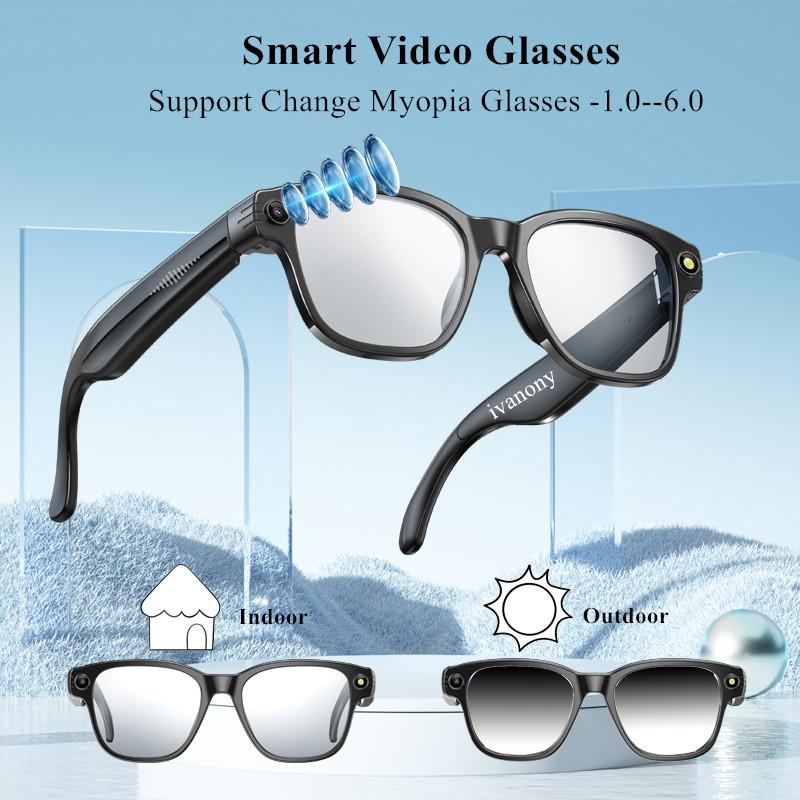 Smart Glasses with Video Camera Myopia Prescription 4GB 8MP Camera Anti Shake Video Shooting Object Recognition Smart Translate