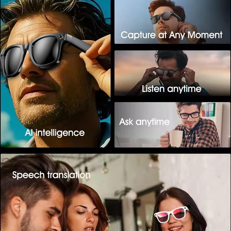 2026 Brand New 8MP Camera Glasses Color-Changing AI Smart Bluetooth Glasses Photo Video Recording Waterproof Call Smart Sunglass