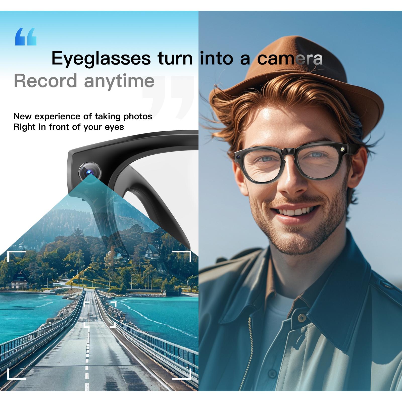 2025 New Smart Glasses Recording AI Photos 260mAh Large Battery Bluetooth Call Automatic Color Change Glasses for Men and Women