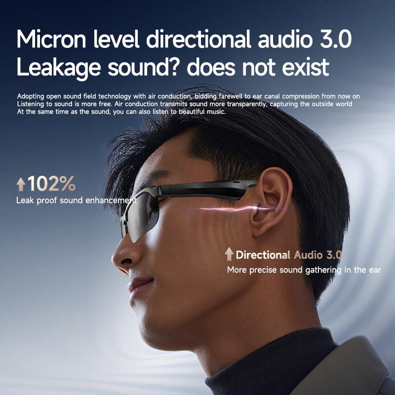 Smart AI Glasses Bluetooth Multifunctional Call Noise Canceling Music Player Translate Anti Blue Light HD Glasses for Travaling