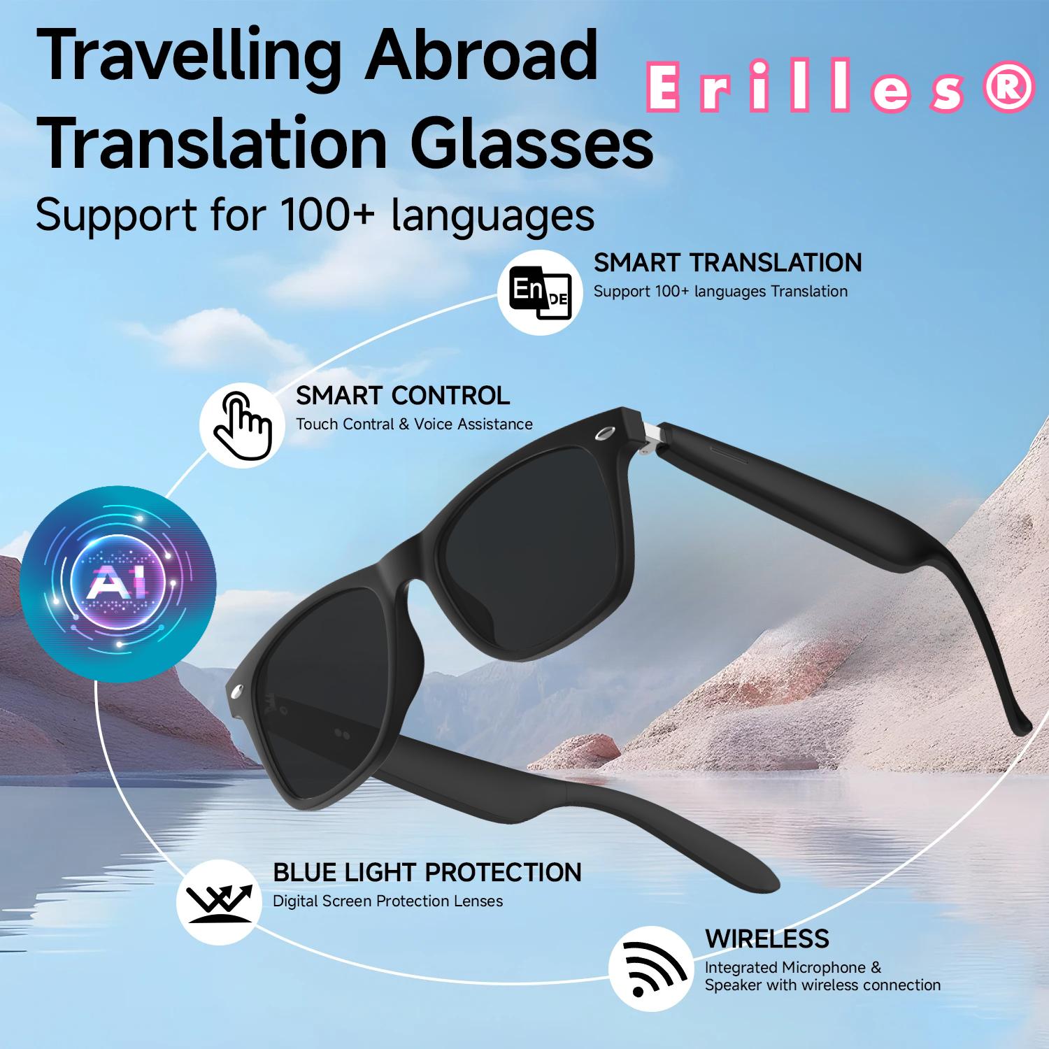 Smart Glasses, New AI Translation, Bluetooth Headset Calling, UV Protective Lenses, Connected Bezel, Outdoor Sports Sunglasses, Released in 2025