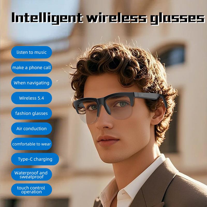 The Future of Technology: Exploring Bluetooth Sunglasses with Clear Lenses F02, Open-Ear Speakers, Blue Light Protection, Smart Touch Control System, Suitable for Office Use and Everyday Life's Innovations