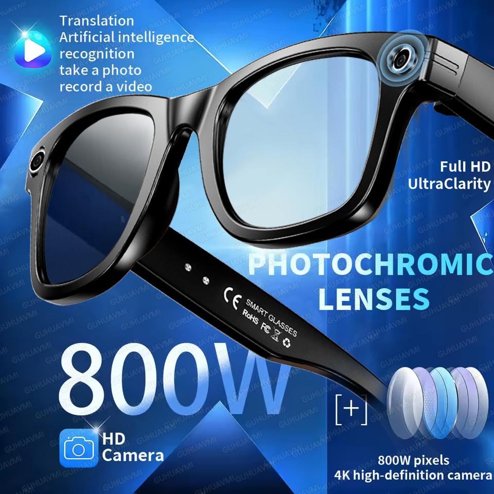 The Future of Technology: Exploring 800W Camera Smart Glasses with 32GB Memory Sunglasses Mini Camera Video Translation Bluetooth Call Anti-blue Glasses Man Women's Innovations