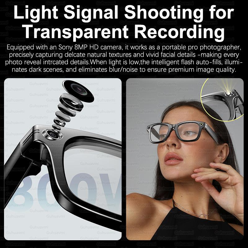 2026 Brand New 8MP Camera Glasses Color-Changing AI Smart Bluetooth Glasses Photo Video Recording Waterproof Call Smart Sunglass