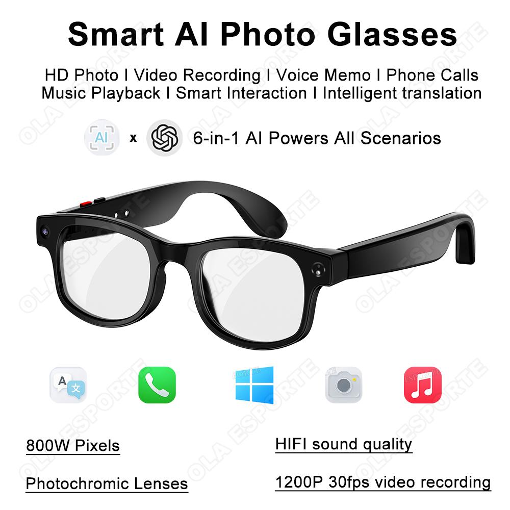 Smart AI Translation photography Glasses Take Photos Recognizing Objects 4K Camera Bluetooth Call Intelligent Recording Glasses