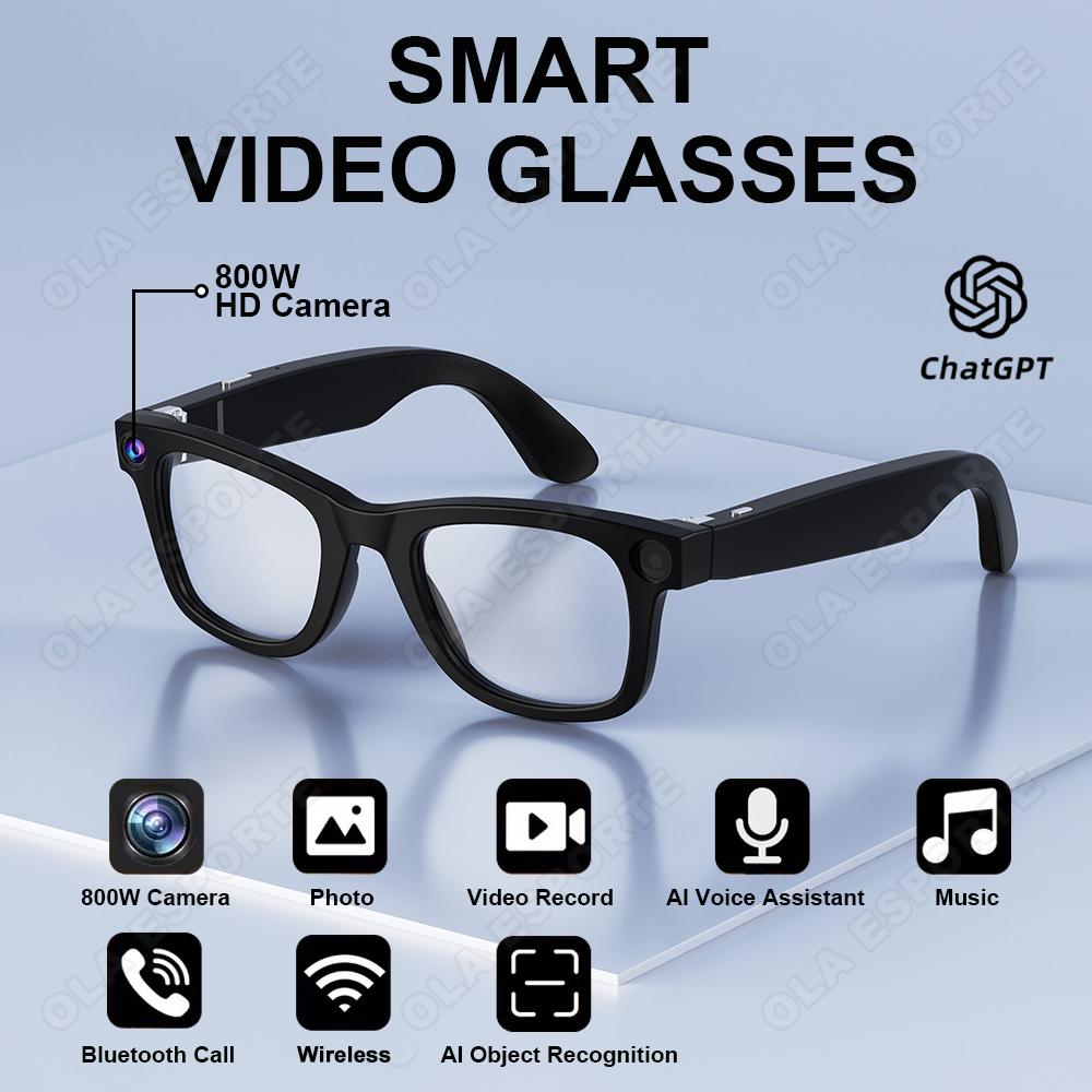 Discover the Revolutionary Features of New Smart Glasses 800W Camera Video Recording Photo Album Music Playback Bluetooth Call Image Recognition Glasses For Men Women