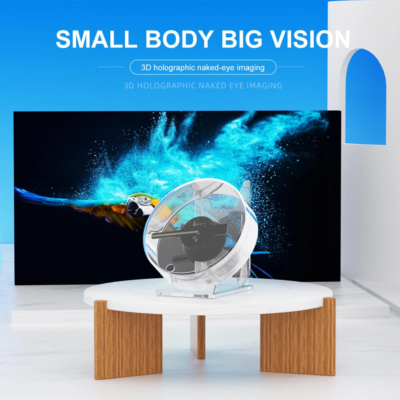 Mini 3D Holographic Projector Fan Desktop LED Advertising Machine Hologram Picture Video Display Remote Control with Stand - Image 2