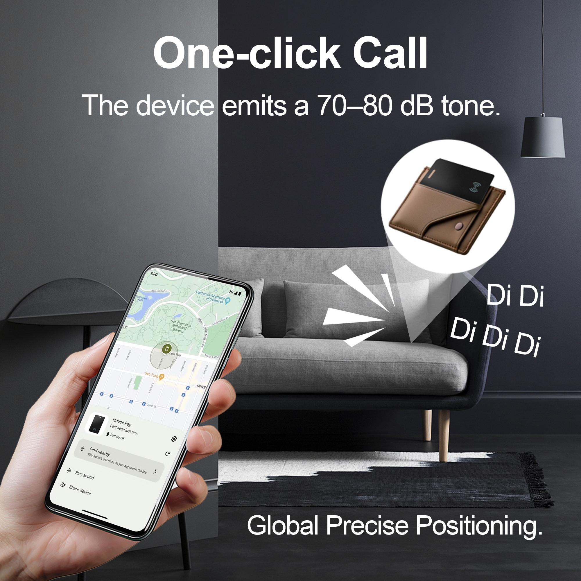 Wallet Finder, Bluetooth Tracker Item Smart GPS Locator Card for Luggage Passport for Android Phone Samsung Work with Google Hub